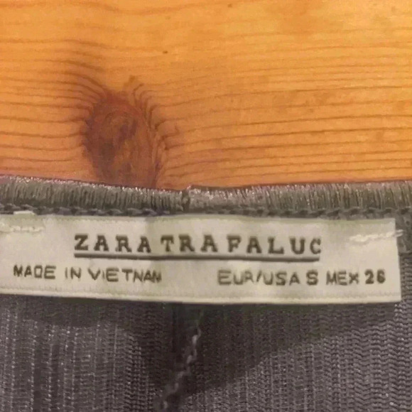 ZARA TRAFALUC bodycon stretch silver tank dress women S - Picture 8 of 9